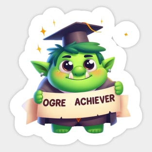 Cute Ogre Achiever Illustration Sticker